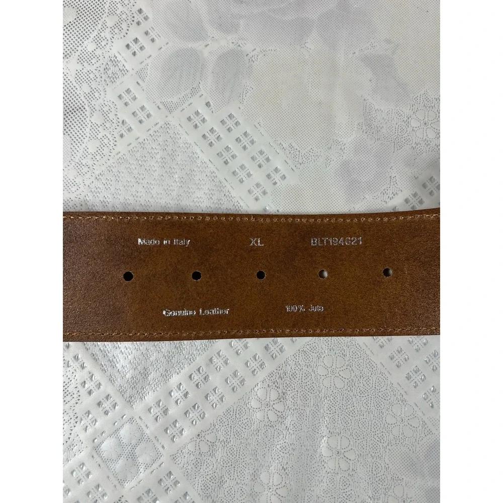 NWT J.Jill brown Genuine Leather With 100% Jute Size XL Dk Natural (BLT194621)